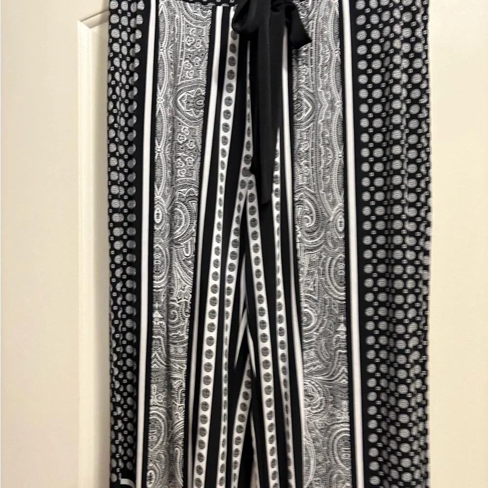 INC International Concepts Black and White Wide Leg Pants